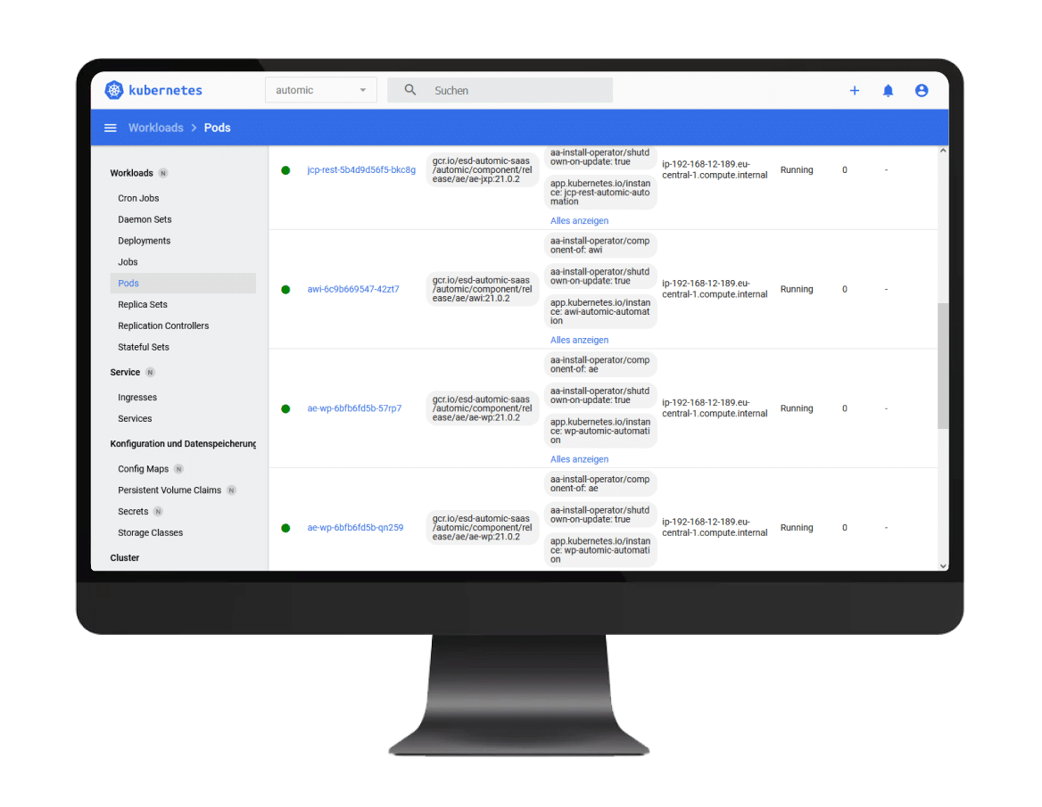 Standard Kubernetes Dashboard